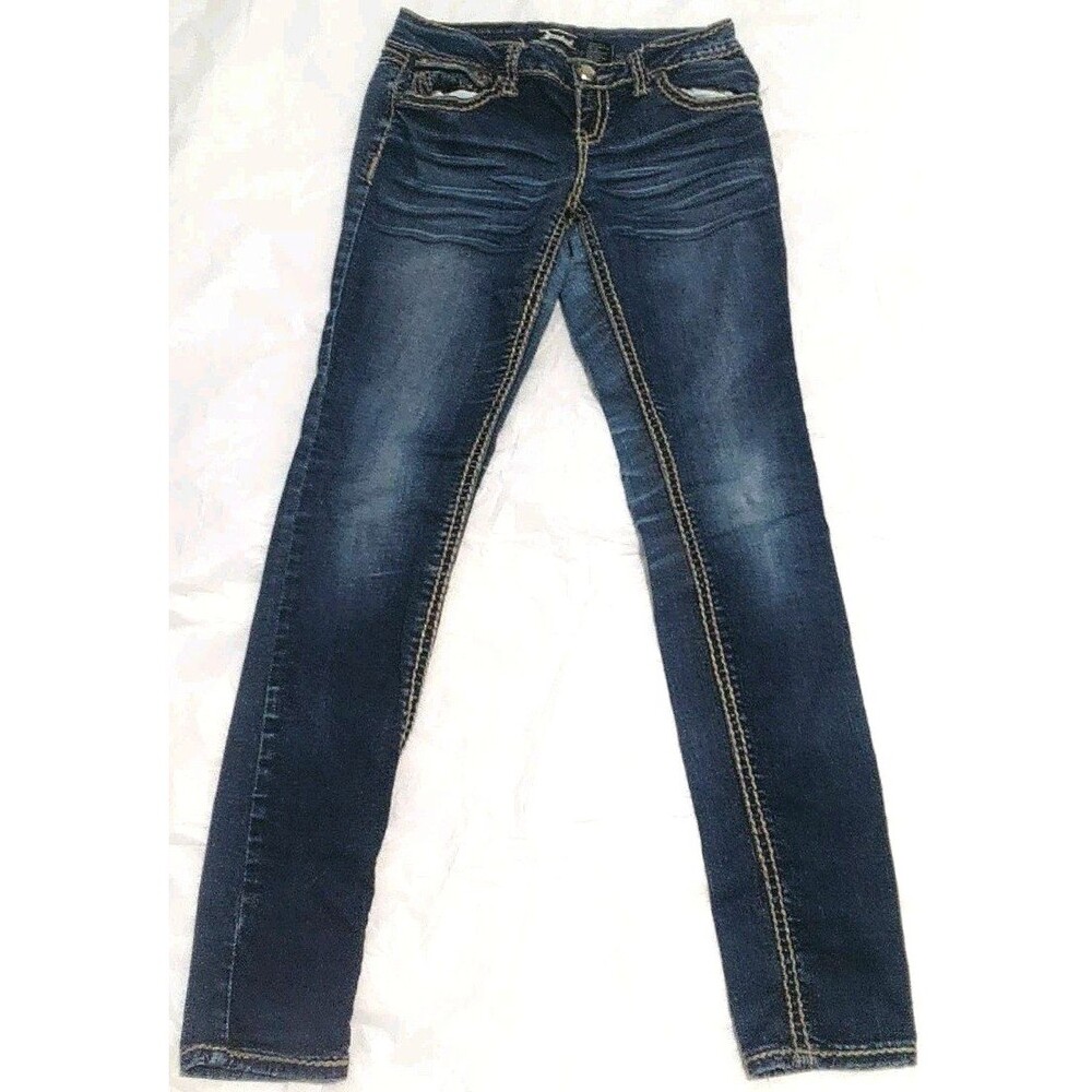 Soundgirl Sz 5 Jeans Blue Women's Button Zipper Pocket Outdoor Logo Adult denim